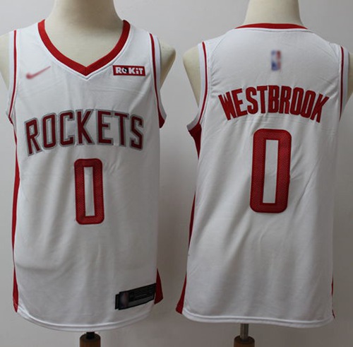 Rockets #0 Russell Westbrook White Basketball Swingman Association Edition 2019-2020 Jersey