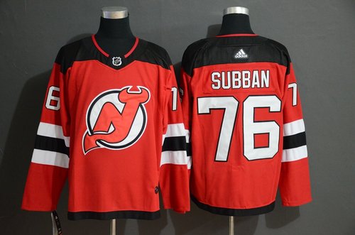 Men's New Jersey Devils 76 P.K. Subban Red Adidas Jersey