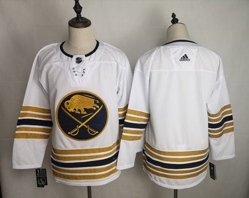 Men's Buffalo Sabres Blank White 50th anniversary Adidas Jersey