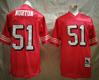 Men's San Francisco 49ers #51 Ken Norton Jr. Red Throwback Jersey