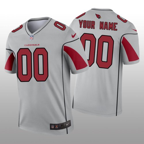 Men's Arizona Cardinals Custom Silver Inverted Legend Jersey