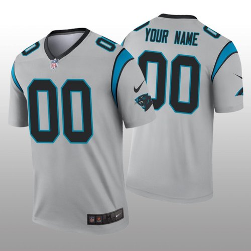 Men's Carolina Panthers Custom Silver Inverted Legend Jersey