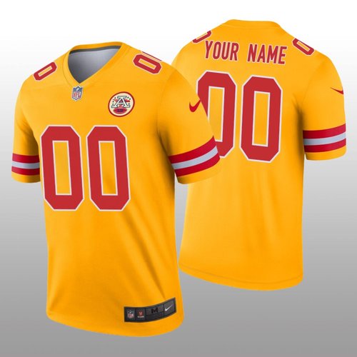 Men's Kansas City Chiefs Custom Gold Inverted Legend Jersey