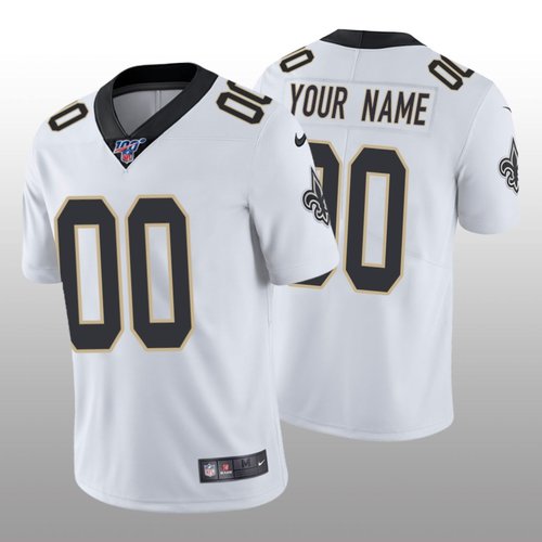 Men's New Orleans Saints Custom White Vapor Limited 100th Season Jersey