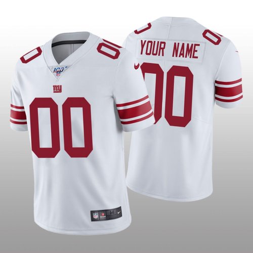 Men's New York Giants Custom White Vapor Limited 100th Season Jersey