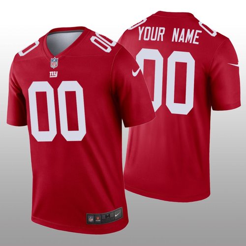 Men's New York Giants Custom Red Inverted Legend Jersey