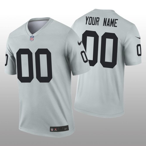 Men's Oakland Raiders Custom Silver Inverted Legend Jersey