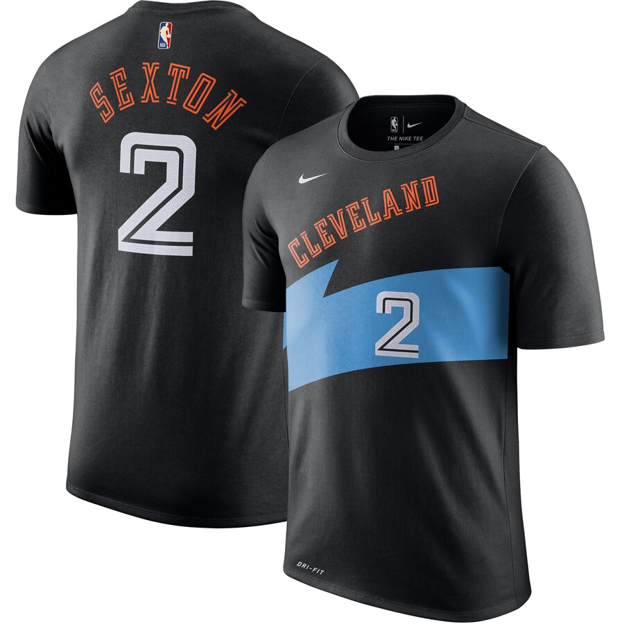 Cleveland Cavaliers #2 Collin Sexton Nike Hardwood Classic Name & Number T-Shirt Black