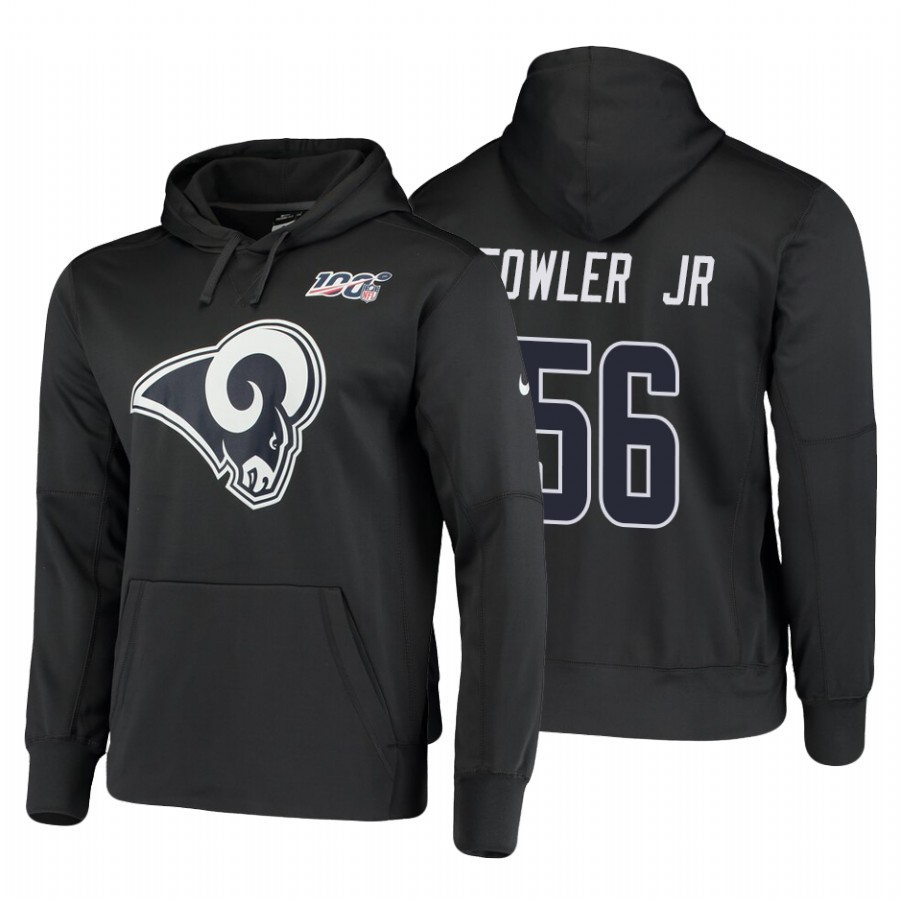 Los Angeles Rams #56 Dante Fowler Jr. Nike NFL 100 Primary Logo Circuit Name & Number Pullover Hoodie Charcoal