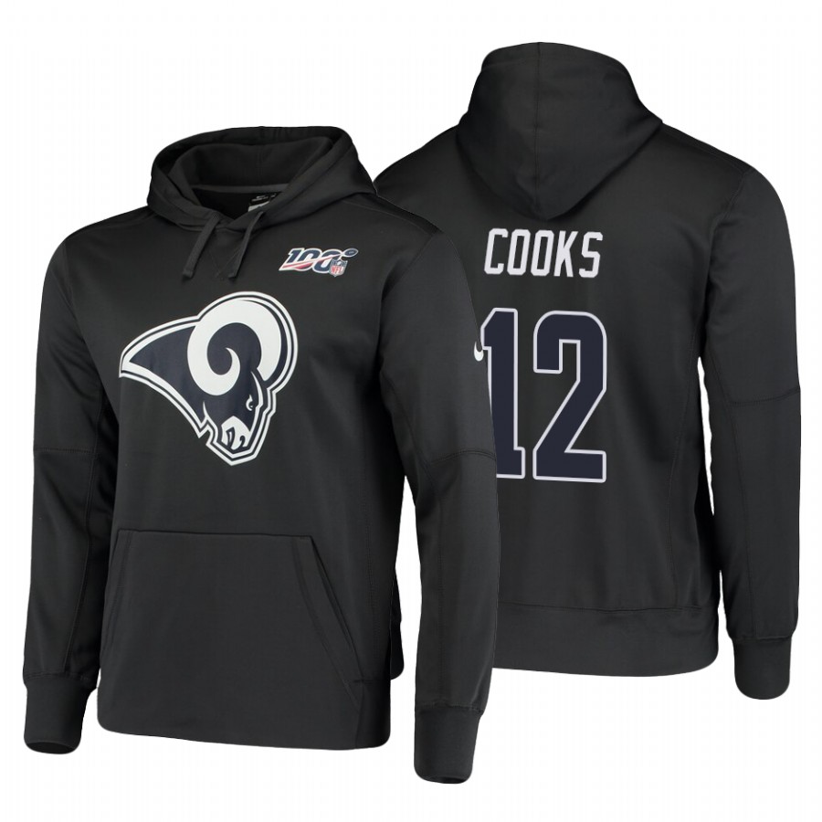 Los Angeles Rams #12 Brandin Cooks Nike NFL 100 Primary Logo Circuit Name & Number Pullover Hoodie Charcoal