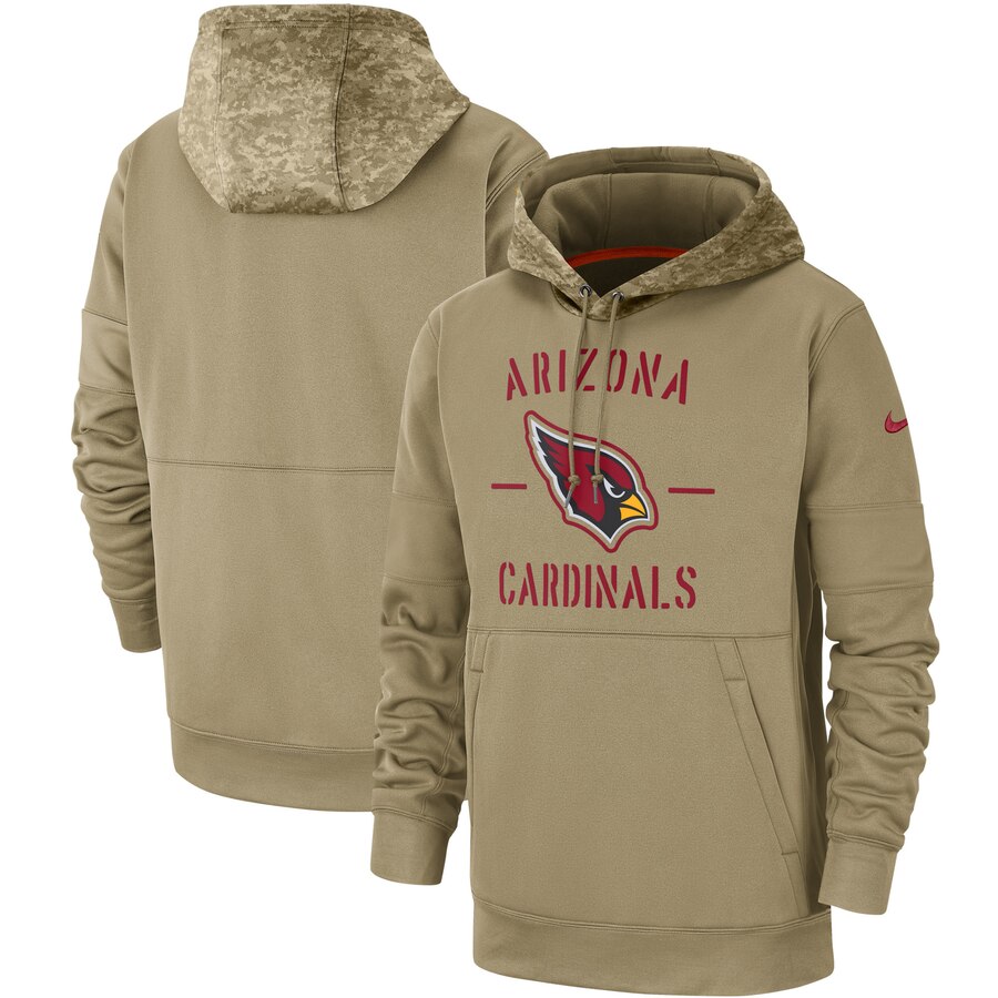 Men's Arizona Cardinals Nike Tan 2019 Salute to Service Sideline Therma Pullover Hoodie