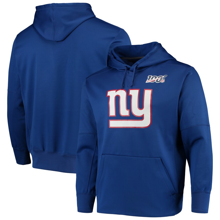 New York Giants Nike 100th Season Primary Logo Circuit Performance Pullover Hoodie Royal