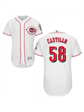 Men's Cincinnati Reds #58  Authentic White Home Flex Base Jersey