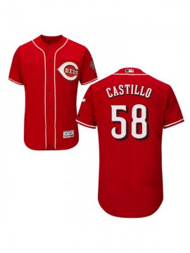 Men's Cincinnati Reds #58 Luis Castillo Authentic Red Alternate Flex Base Jersey