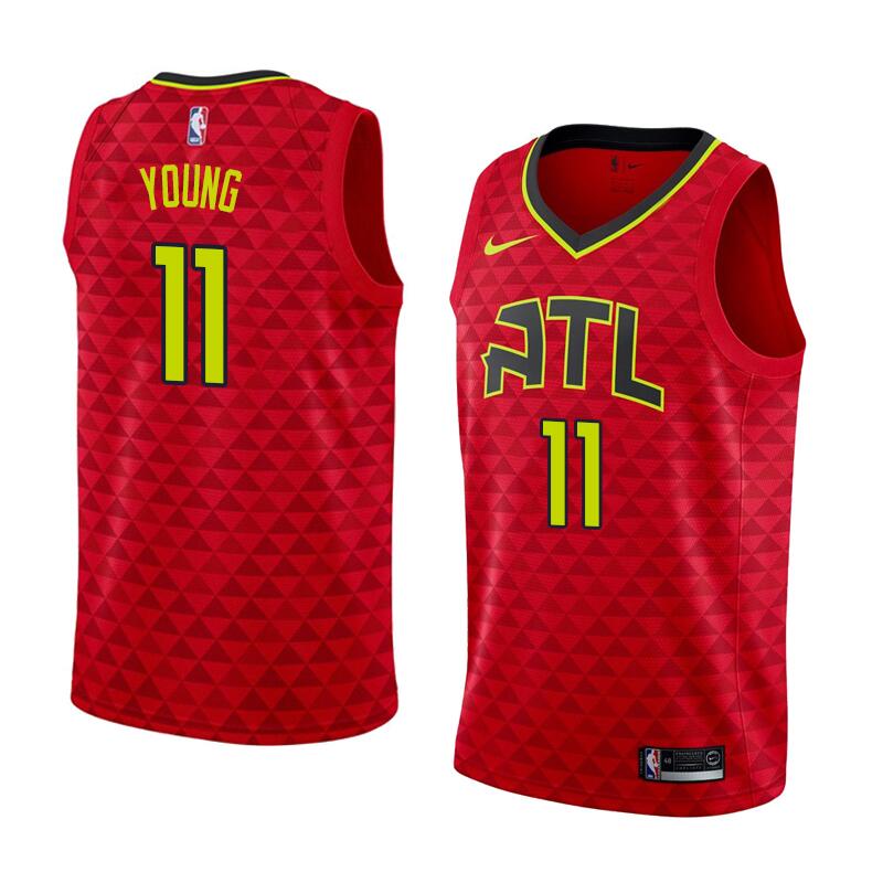 Men's Nba Atlanta Hawks #11 Trae Young Red Nike Statement Edition Jersey