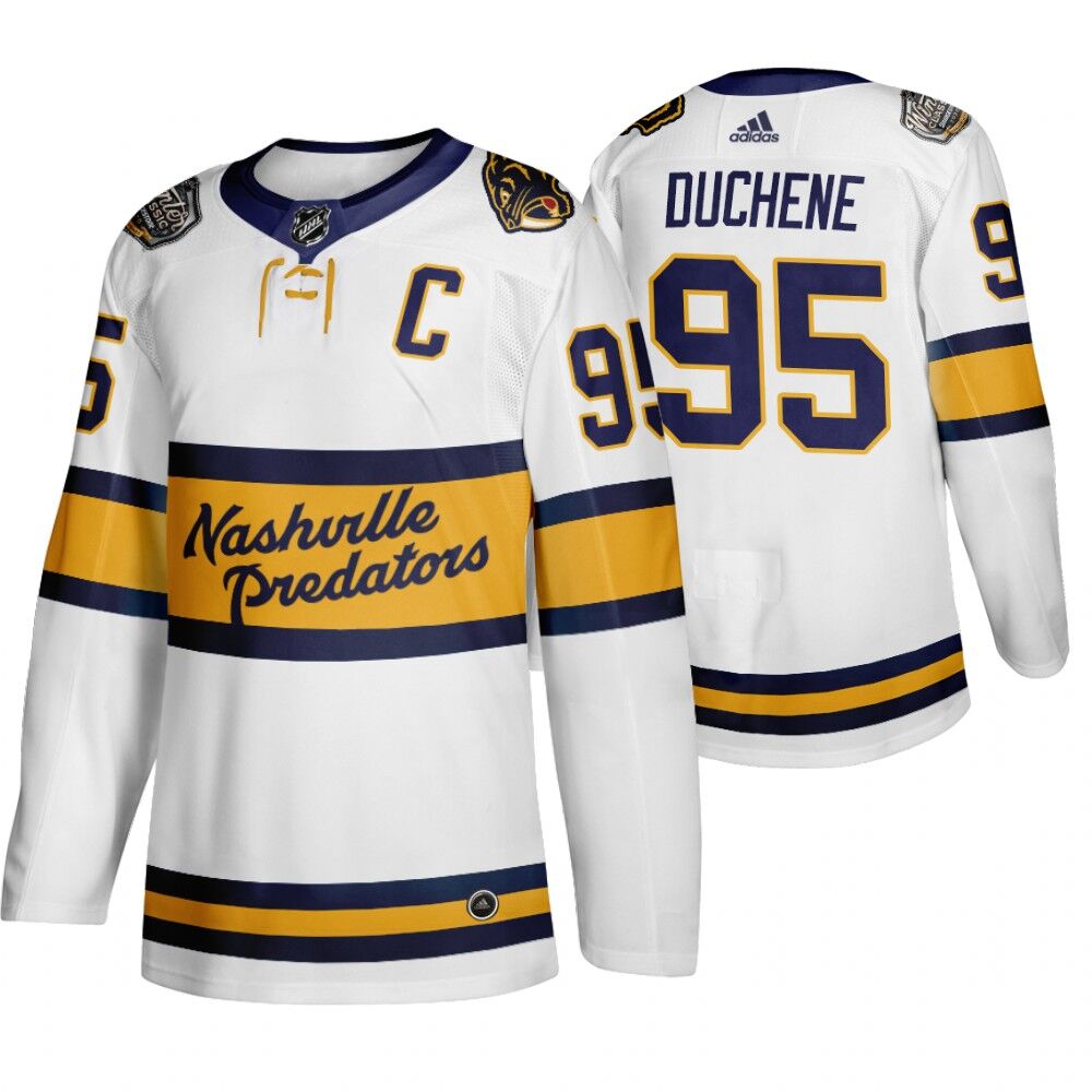 Men's Nashville Predators 95 Matt Duchene White 2020 Winter Classic Adidas Jersey