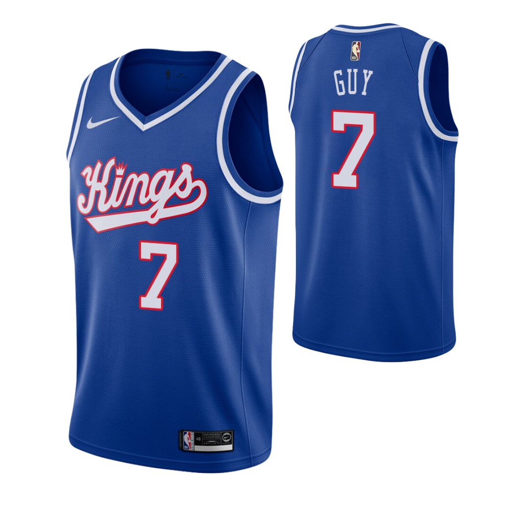 Men's Sacramento Kings #7 Kyle Guy Blue 2019-20 Hardwood Classics Jersey