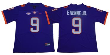 Men's Nike Clemson Tigers #9 Travis Etienne Jr Purple Team Color 2019 New Limited Football Jersey