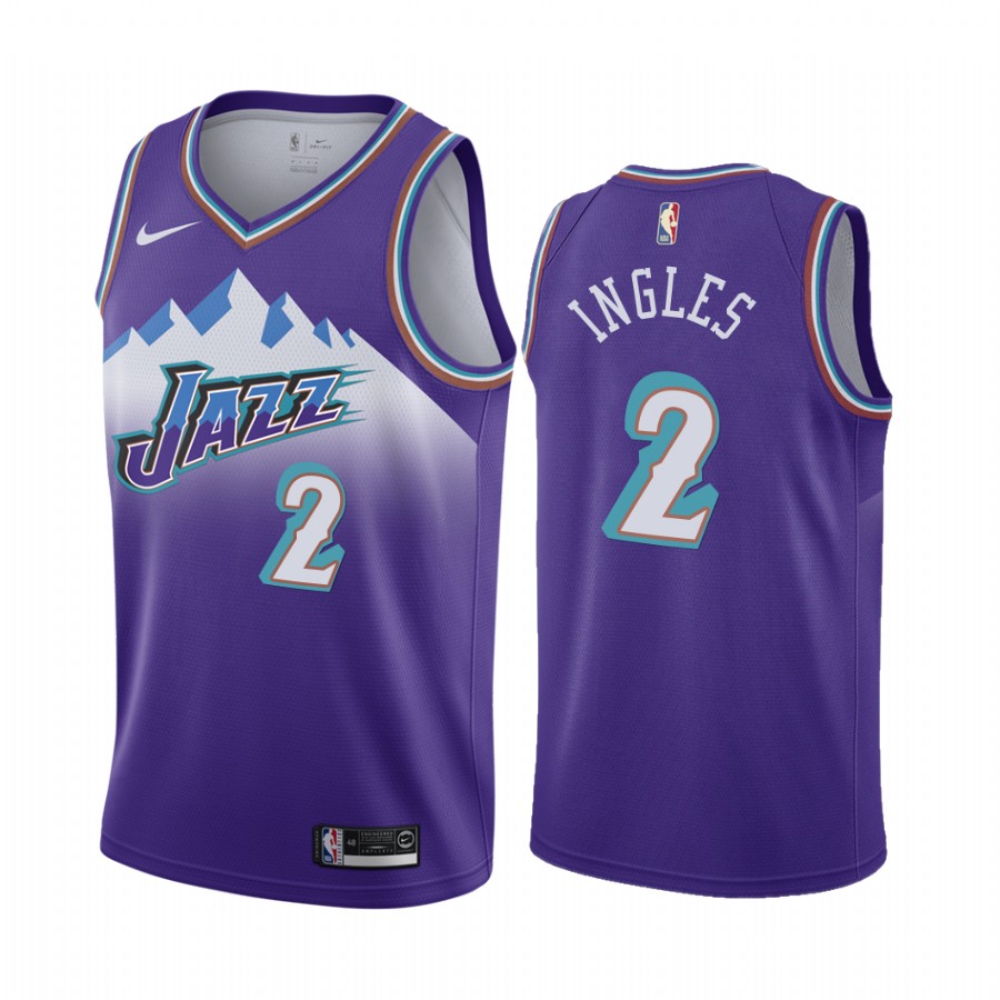 Nike Jazz #2 Joe Ingles Purple 2019-20 Hardwood Classic Edition Stitched NBA Jersey