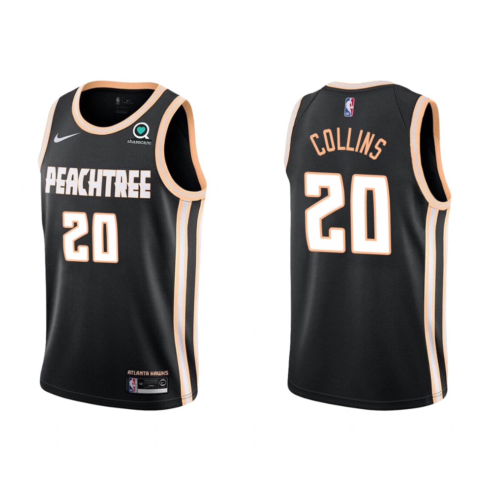 Men's Atlanta Hawks #20 John Collins 2019-20 City Black Jersey