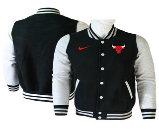 Men's Chicago Bulls Black Stitched NBA Jacket