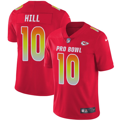 Nike Kansas City Chiefs #10 Tyreek Hill Red Men's Stitched NFL Limited AFC 2019 Pro Bowl Jersey