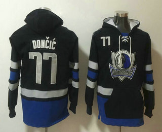 Men's Dallas Mavericks #77 Luka Doncic NEW Navy Blue Pocket Stitched NBA Pullover Hoodie