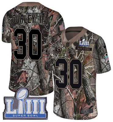 #30 Limited Todd Gurley Camo Nike NFL Youth Jersey Los Angeles Rams Rush Realtree Super Bowl LIII Bound