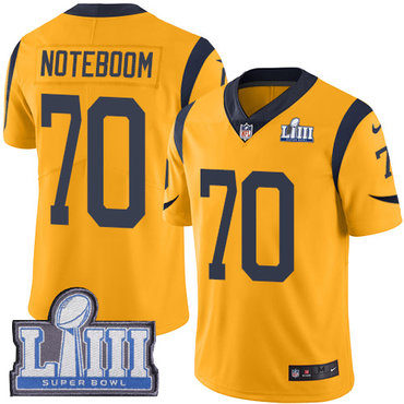 Youth Los Angeles Rams #70 Joseph Noteboom Gold Nike NFL Rush Vapor Untouchable Super Bowl LIII Bound Limited Jersey 