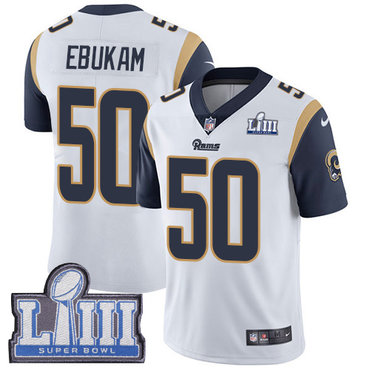 Youth Los Angeles Rams #50 Samson Ebukam White Nike NFL Road Untouchable Super Bowl LIII Bound Limited Jersey