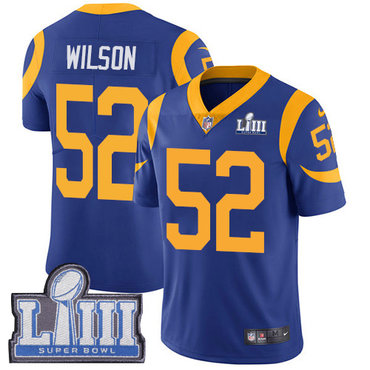 Youth Los Angeles Rams #52 Limited Ramik Wilson Royal Blue Nike NFL Alternate Vapor Untouchable Super Bowl LIII Bound Limited Jersey