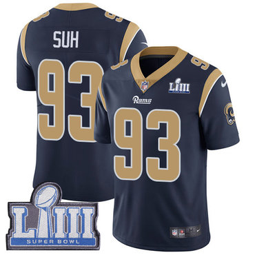 Youth Los Angeles Rams #93 Ndamukong Suh Navy Blue Nike NFL Home Vapor Untouchable Super Bowl LIII Bound Limited Jersey