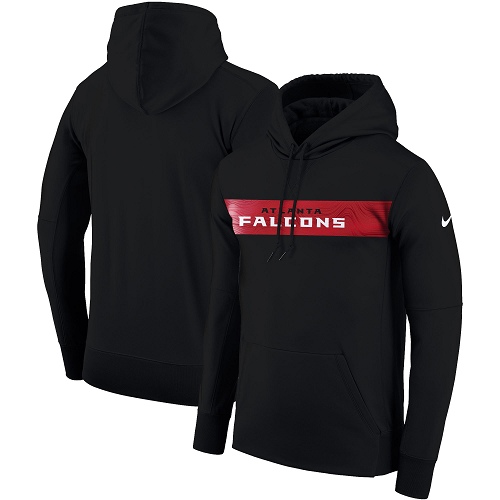 Men's Atlanta Falcons Nike Black Sideline Team Performance Pullover Hoodie