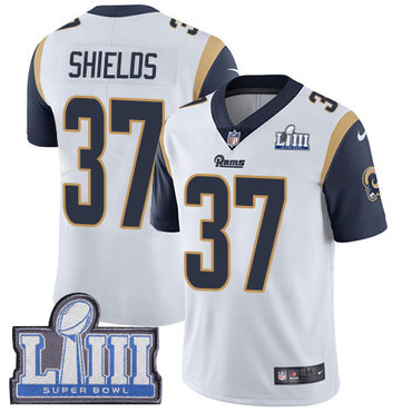 #37 Limited Sam Shields White Nike NFL Road Men's Jersey Los Angeles Rams Vapor Untouchable Super Bowl LIII Bound