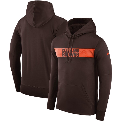 Men's Cleveland Browns Nike Brown Sideline Team Performance Pullover Hoodie