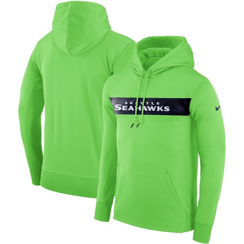 Men's Seattle Seahawks Nike Neon Green Sideline Team Performance Pullover Hoodie