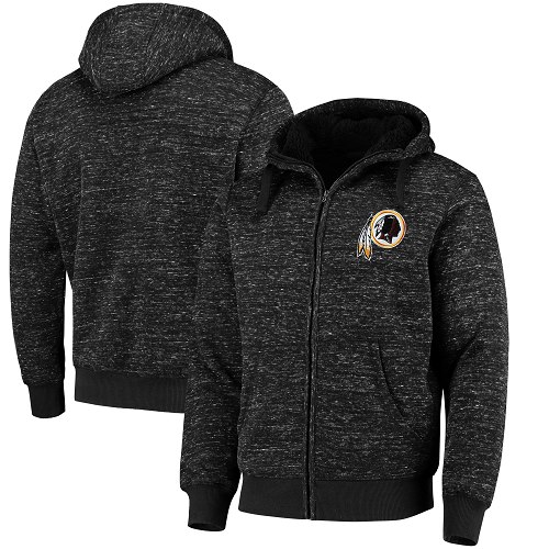 Men's Washington Redskins G-III Sports by Carl Banks Heathered Black Discovery Sherpa Full-Zip Jacket