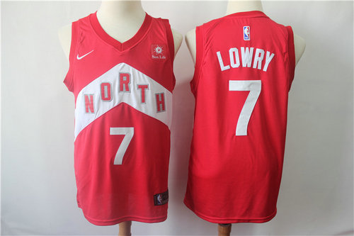 Men's Nike Toronto Raptors 7 Kyle Lowry Red 2018-19 Swingman Earned Edition Jersey