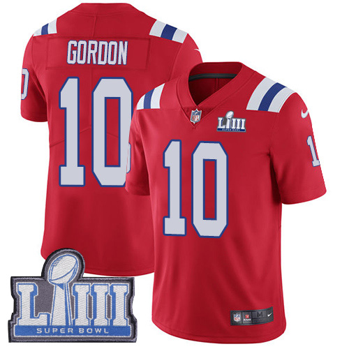 Youth New England Patriots #10 Josh Gordon Red Nike NFL Alternate Vapor Untouchable Super Bowl LIII Bound Limited Jersey