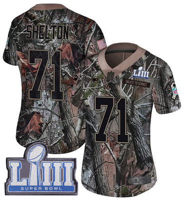 #71 Limited Danny Shelton Camo Nike NFL Women's Jersey New England Patriots Rush Realtree Super Bowl LIII Bound