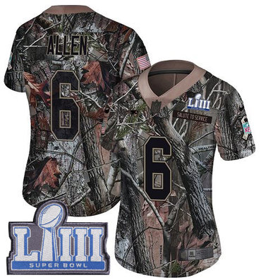 #6 Limited Ryan Allen Camo Nike NFL Women's Jersey New England Patriots Rush Realtree Super Bowl LIII Bound