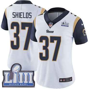 #37 Limited Sam Shields White Nike NFL Road Women's Jersey Los Angeles Rams Vapor Untouchable Super Bowl LIII Bound