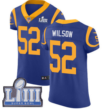 #52 Elite Ramik Wilson Royal Blue Nike NFL Alternate Men's Jersey Los Angeles Rams Vapor Untouchable Super Bowl LIII Bound