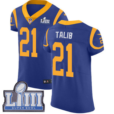 #21 Elite Aqib Talib Royal Blue Nike NFL Alternate Men's Jersey Los Angeles Rams Vapor Untouchable Super Bowl LIII Bound