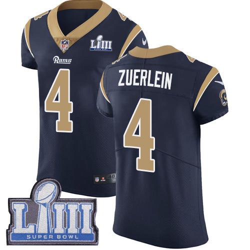 #4 Elite Greg Zuerlein Navy Blue Nike NFL Home Men's Jersey Los Angeles Rams Vapor Untouchable Super Bowl LIII Bound