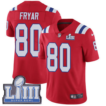 #80 Limited Irving Fryar Red Nike NFL Alternate Men's Jersey New England Patriots Vapor Untouchable Super Bowl LIII Bound