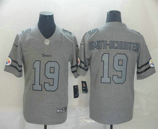 Men's Pittsburgh Steelers #19 JuJu Smith-Schuster 2019 Gray Gridiron Vapor Untouchable Stitched NFL Nike Limited Jersey