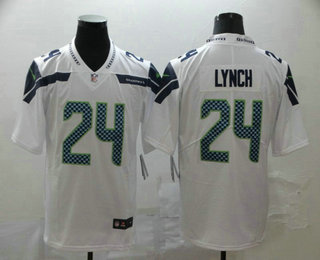 Men's Seattle Seahawks #24 Marshawn Lynch White 2017 Vapor Untouchable Stitched NFL Nike Limited Jersey