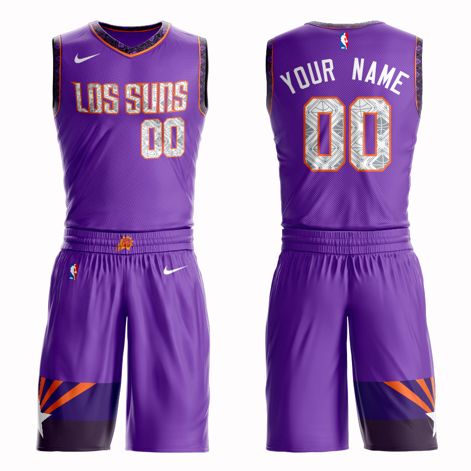 Suns Purple Men's Customized Nike Swingman Jersey(With Shorts)