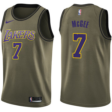 Men's Los Angeles Lakers #7 JaVale McGee Green Nike NBA Salute to Service Swingman Jersey 